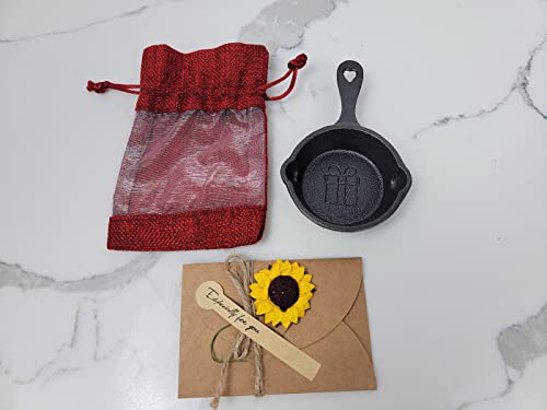 HAWOK Mini sartén de hierro fundido Dia.2.8 pulgadas redondo Pan Cover