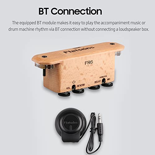 FR6 BT Resonance Pickup Guitarra Soundhole Clip-on recarregável com efeito de reverberação/delay, in