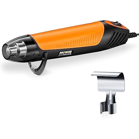 Mini Heat Gun MOWIS 350 ℃ Hot Air Gun 350W Fast Heat Hand Hot Air Blower with Reflector Nozzle, Adjustable Temperature for Shrink Wrapping Craft Embossing Stripping Paint Cover