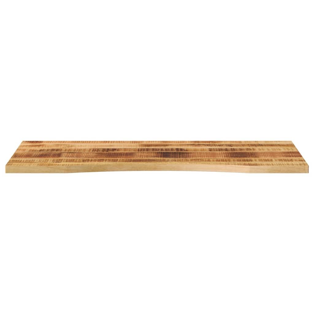 Vassoio da scrivania in legno di mango, 120 x 60 x 2,5 cm, con rientranza rustica, per ufficio, tavolo da pranzo e cucina, con venature naturali, forte portata, facile da montare