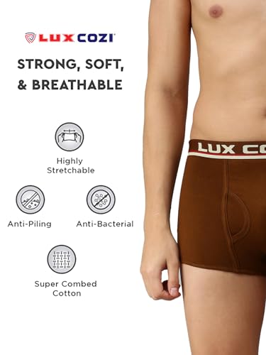 Image of Lux Cozi Bigshot Men's Cotton Semi Long Trunk (Pack of 3)