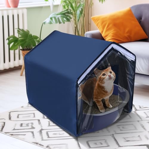 Cubierta para arenero de gato con cortina y tapa miniatura 6