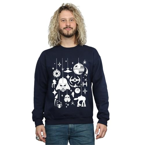 Star Wars Men's Christmas Decorations Sweatshirt XX-Large Navy Blue