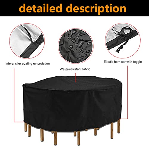 Funda redonda resistente a la intemperie y rayos UV para protector de silla de patio exterior 3