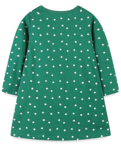 Hongshilian Girls Cotton Chirstmas Dress Long Sleeve Cartoon Appliques Casual Playwear Dresses2