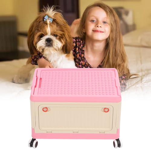Caixa de Armazenamento de Brinquedos Rolantes, Organizador de Armazenamento de Brinquedos Dobrável,