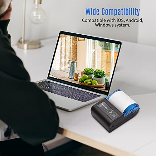 KKcare Mini impressora térmica portátil 2 polegadas sem fio usb impressora de recibos de recibos com