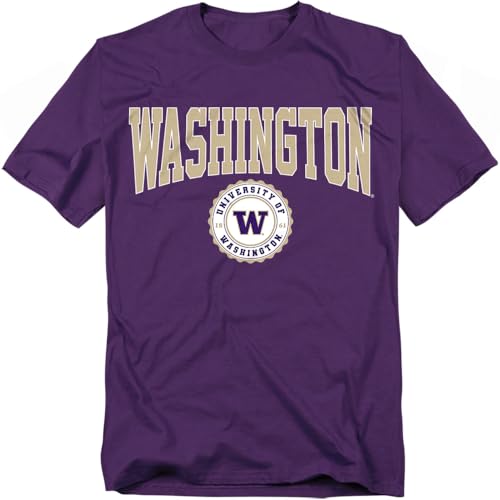 LOGOVISION University of Washington Collegiate Seal Unisex Adult T Shirt, Purple, Medium