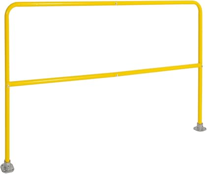 72"L x 42"H Yellow Industrial Steel Pipe Safety Railing Guardrail Handrail | Steel Safety Railing For Warehouses And Industrial Sites, Powder Coated Finish, Surface Mount Installation, Fall Protection