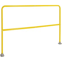 72" L x 42" H Yellow Steel Pipe Safety RailingIndustrial Guardrail & Handrail, Powder-Coated, Surface Mount, Fall Protection for Warehouse, Construction, Rooftop