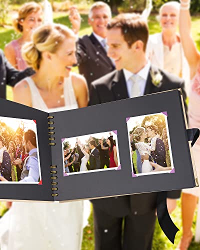 Scrapbook Photo Album 100 Pages(8.3 X 11.6 In) Diy Journals Brown Hardcover With Black Page,Blank Handmade Memory Book For Adults,Couples,Kids #TOP6