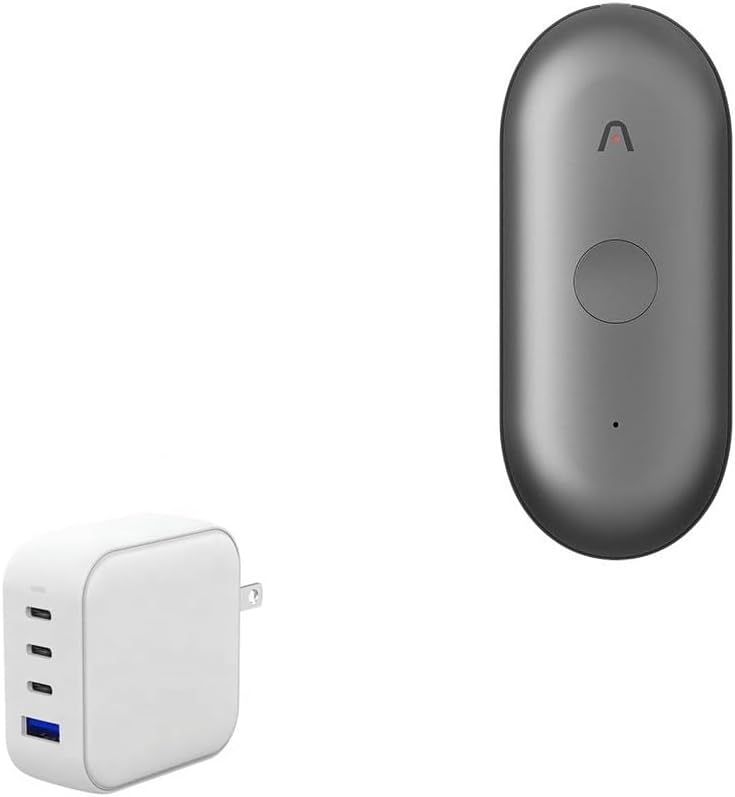 BoxWave Charger Compatible with Plaud NotePin S - PD miniCube (100W), 100W 3 PD Port Wall Charger International - Winter White