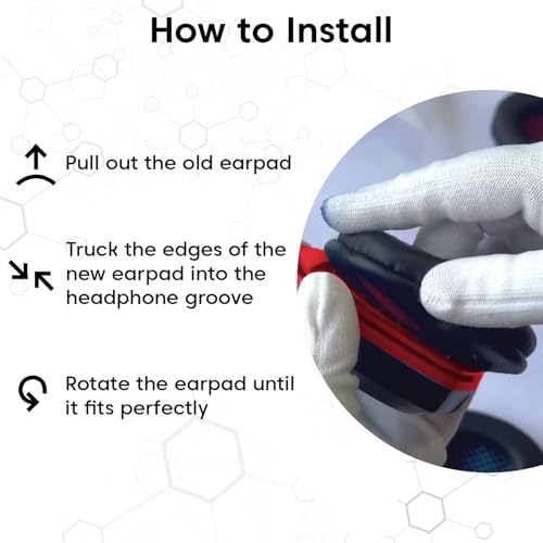 Image of Sounce Replacement Earpad Cushions Compatible with Boat Rockerz 510 Headphones, Premium Soft Protein Leather & High-Density Memory Foam Ear Pads for Long-Lasting Comfort, Noise Isolation (1 Pair)