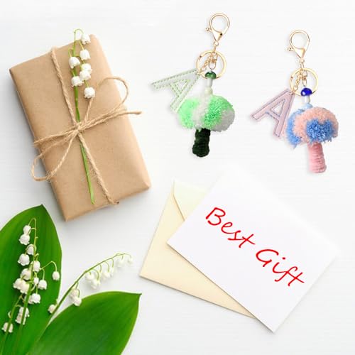 Yanmucy-Mushroom-Keychain-Accessories-Plush-Toys-Pom-Pom-Key-Ring-with-Cute-Handmade-Wristlet-Hand-Srap-for-Car-Keys-Backpack