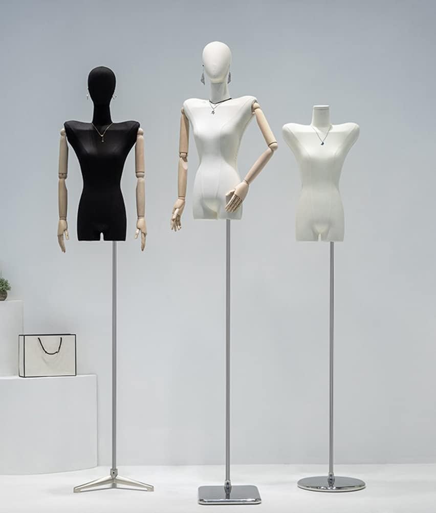 Dress Form Female Bust Mannequin Torso, Adjustable Height Shrug Female Clothing Model, Shop Window Dress Mannequin,Beige,Torso