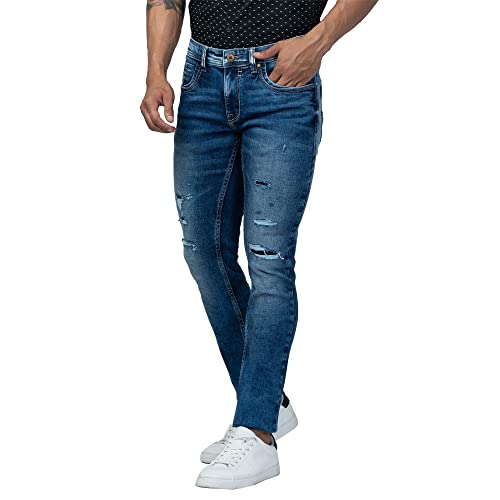 Image of Spykar Men's Slim Fit Low Rise Casual Jeans