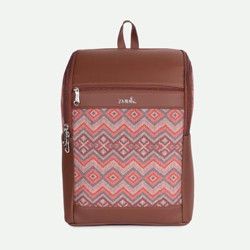 Image of ZOUK Amalia Unisex Vegan Leather Laptop Backpack (Large) | Stylish Office & Travel Backpack for Men & Women | Fits 15-inch Laptop |