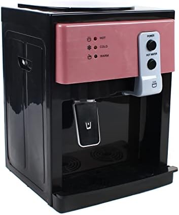 DYNAMI Water Cooler Top Loading Countertop Water Cooler Dispenser, Cold and Hot Water Dispenser,Efficient Cooling/Heating,Holds 3-5 Gallon Bottles,Removable and Easy to Clean (Rose Gold)