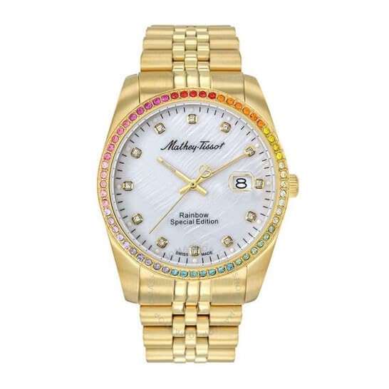 Mathey-Tissot Stainless Steel Analog White Dial Gold Strap Mens Watch-H809Pqyi (B0C8N6LPMR) Amazon Price History, Amazon Price Tracker