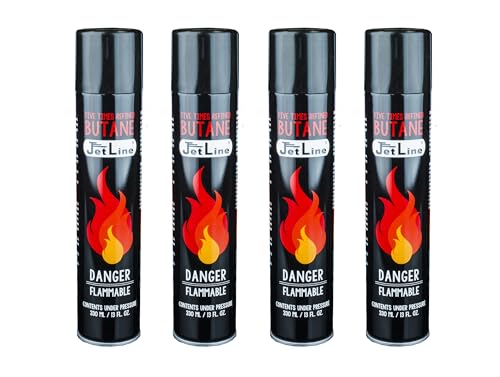 Jetline 5X Refined Premium Butane 330ml / 13 fl.oz Can - High Performance, High Altitude, Stronger Flame - Lighers, Accessories, Cigar, Smoking (4)