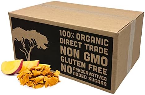 Mavuno Harvest Organic Dried Mango - No Sugar Added - 10 lb Bulk Box