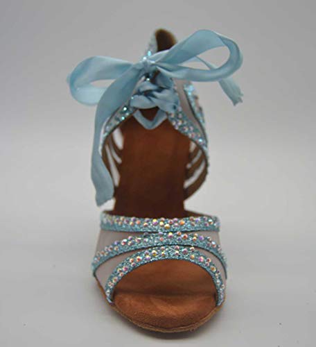 Chaussures danse latine confortables en maille bleu 40 - 3