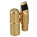 Yibuy #7 Golden Brass B-flat Soprano Saxophone Mouthpiece with Ligature Reed
