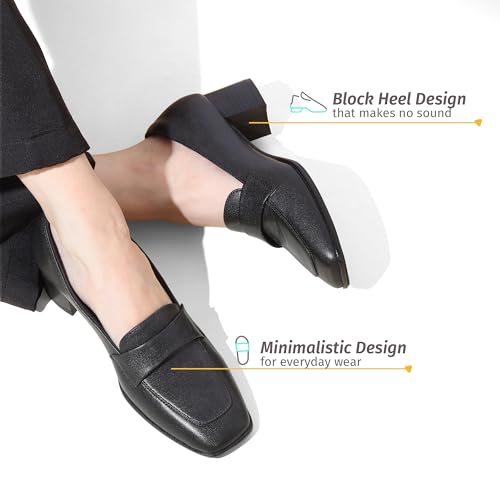 Image of YOHO Bliss Heel 001 Slip-on Loafers for Women | Comfortable & Stylish Block Heeled | Fashion Moccasins with Footpharma Footbed | Perfect for Casual, Formal Shoe