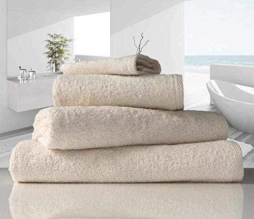 linenHall 500gsm, Combed Organic Cotton Bath Towels in Natural Unbleached