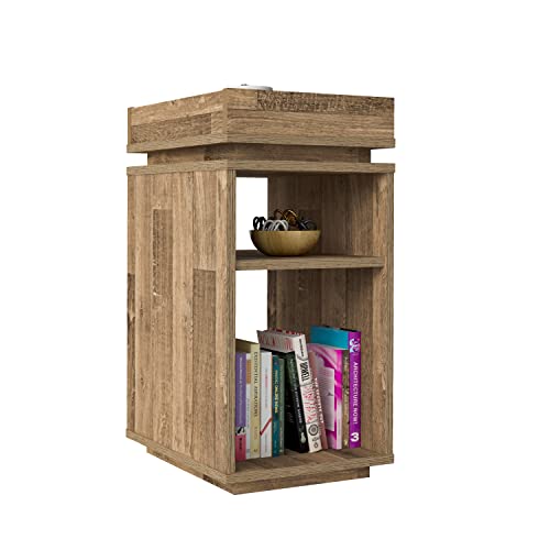 Mesa de Apoio com nichos OLÍVIA cor Rústico - Artely