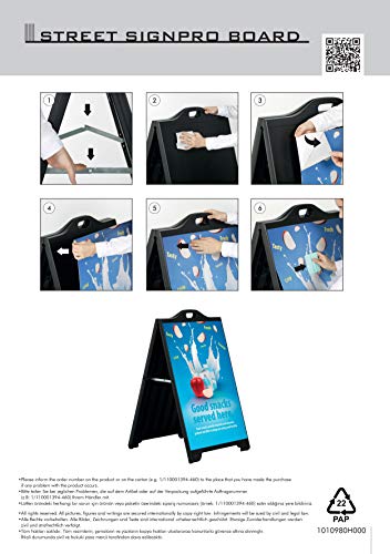 M&T Displays Street Signpro Board, Black 24X36 Inch Weatherproof Sandwich Board A-Frame Sidewalk Curb Sign Holder Folding Portable Double Sided Advertising Display For Restaurant Cafe #TOP4