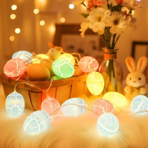 Ostern Lichterketten,3 Meter 20 LED Ostereier Lampen,Ostern Dekorative Lichter,LED Ostern Lichter,Easter Lichterketten,Eier Lichter Batteriebetrieb für Party Kamin Schlafzimmer Geburtstag Hochzeit