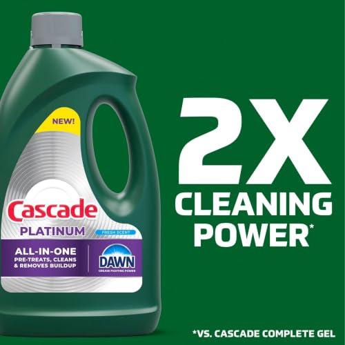 Image of Cascade Platinum Dishwashing Liquid Gel - Fresh Scent, 125 oz. (2 Pack)