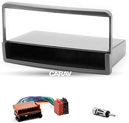 CARAV 10-048-9-6 Radio Fascia Car 1-DIN in Dash Installation Kit Set for Fiesta; Focus; Galaxy; Mondeo; Transit/S-Type with Pocket + ISO and Antenna Adapter Cable
