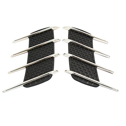 DealMux 2pcs Carro Preto decorativa tom de prata Air fluxo de entrada...