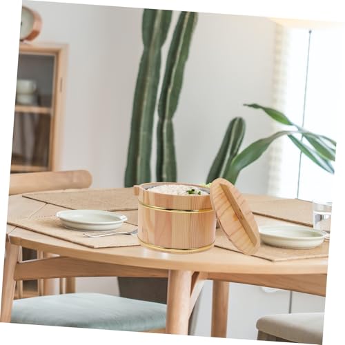 Seau à riz en bois 20 cm avec insert inox NUOBESTY - 7