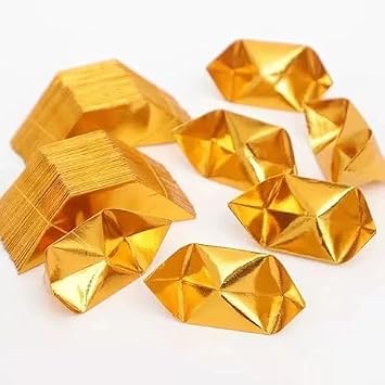 1000 PCS Sacrificial Paper Ingot,Semi-Finished Chinese Paper,Gold Foil Ingot,Praying for Buddha,Zhaocai JinbaoThriving BusinessSize8.3 x 7.5 inch 21 x 19 cm,ColorGold Ingot