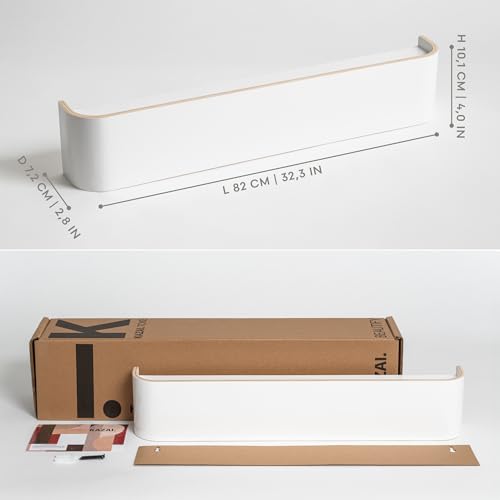 Kazai. Perchero Pared Madera 'Toke' | Diseño Moderno con Ganchos Ocultos | Panel de Chapa de Madera Maciza | Blanco - imagen 2