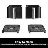 Ninja DZ090 Foodi 6 Quart 5-in-1 DualZone 2-Basket Air Fryer with 2 Independent Frying Baskets, Match Cook & Smart Finish to Roast, Bake, Dehydrate & More for Quick Snacks & Small Meals, Black