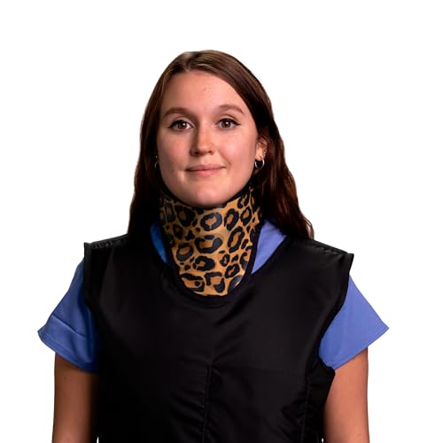 Image of Thyroid Shield Radiation Protection, 0.5mm Lead Equivalency, One Size, Leopard