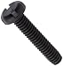 Nylon 6/6 Pan Head Machine Screw, Black, Slotted Drive, #4-40 Thread Size, 1" Length, Fully Threaded, USA Made (Pack of 100)