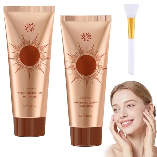 Maschera viso peel-off alle erbe per macchie cutanee, maschera viso antirughe senza risciacquo con pennello, nutriente in profondità e astringente per tutti i tipi di pelle (2pcs)