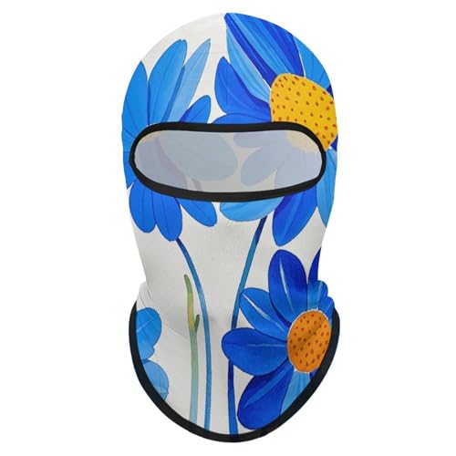 Balaclava para hombre y mujer, máscara para esquí con diseño de flores azules acuarela y margaritas, cubreboca completo para ciclismo miniatura 7