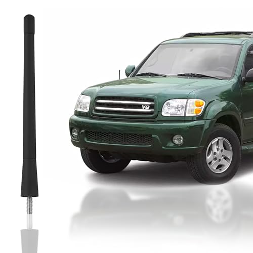 7-Inch Antenna Mast for Toyota Sequoia (2001-2009) – Highly Durable Premium Short Antenna – Car Wash-Proof Radio Antenna for FM AM – Rugged Black Design – Toyota Sequoia Accessories