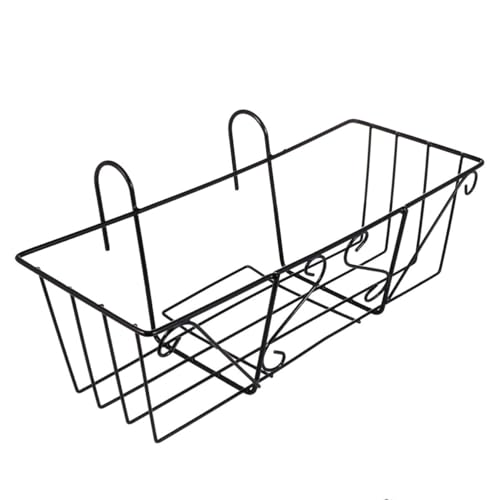 Support solide noir pour balcon évitant la chute de vos pots de fleurs - 2