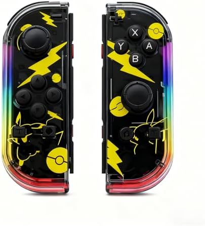 Switch Controller Compatible with Switch/OLED/Lite, Switch Joypad Replacement Controller with RGB, Left and Right Wireless Switch Handheld Controller (Yellow)