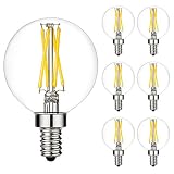 LiteHistory Dimmable e12 led Bulb g16.5 led Light Bulbs g16 Candelabra Bulbs 4W=40W Edison Bulb Daylight 5000K 400lm ac120v g50 Globe Light Bulbs for Chandelier,Vanity,Ceiling Fan Light Bulbs 6Pack