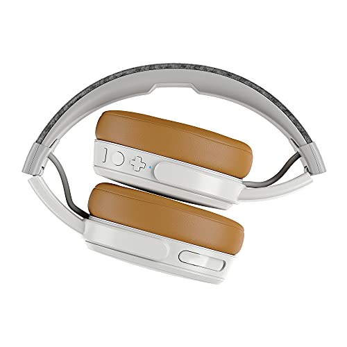 Skullcandy Crusher Over-Ear Wireless Headphones with Sensory Bass, 40 Hr Battery, Microphone, Works with iPhone Android and Bluetooth Devices - Grey/Tan (Discontinued by Manufacturer)