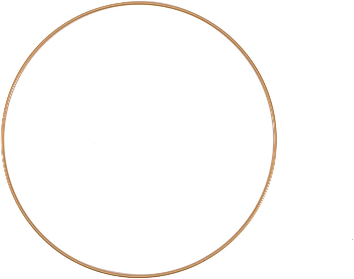 Vaessen Creative Metal Crafts, Ø 25 cm or 9.8 in Diameter, 3 mm Thick, Dream Catcher Hoop, Wreath Ring for Macrame Wall Hanging, Crochet, Boho Décor, Wedding Decorations and More, Gold, 25 x 25 cm