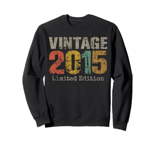 Vintage 2015 10th Birthday Gifts 10 Year Old Sudadera